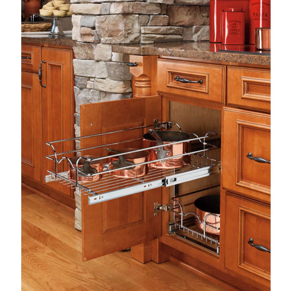 Cabinet Pullout Single and Double Tier Wire Baskets, Rev-a-Shelf 5WB  Series-Double Tier 22