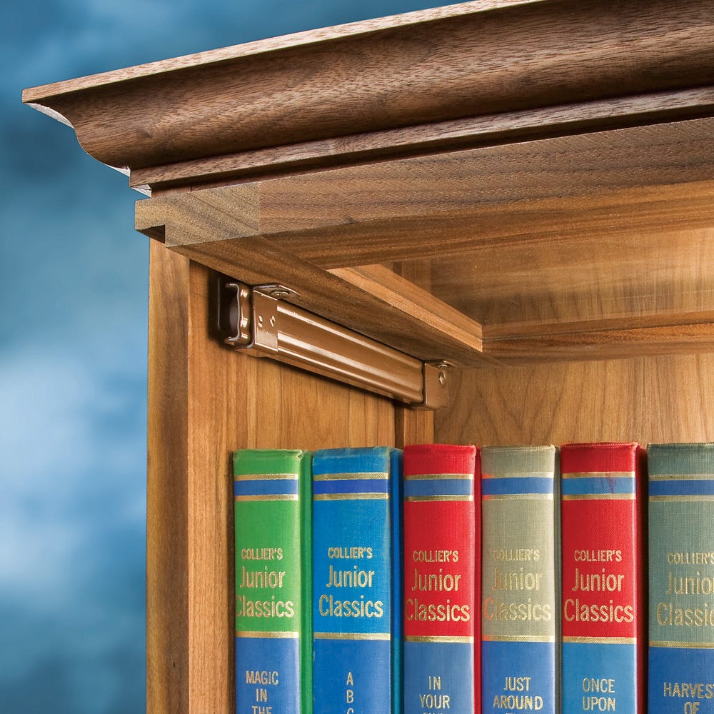 Barrister bookcase door clearance mechanism
