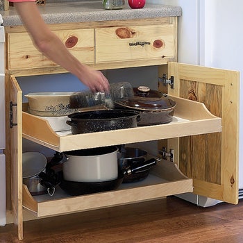 Pull-Out Wooden Kidney Shelf