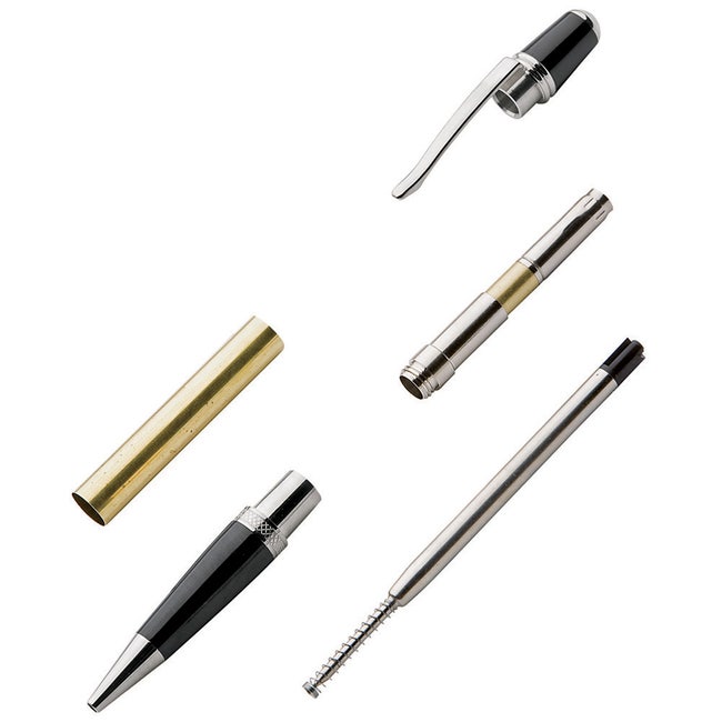 Rockler Manhattan Ballpoint Pen Hardware Kit - Chrome