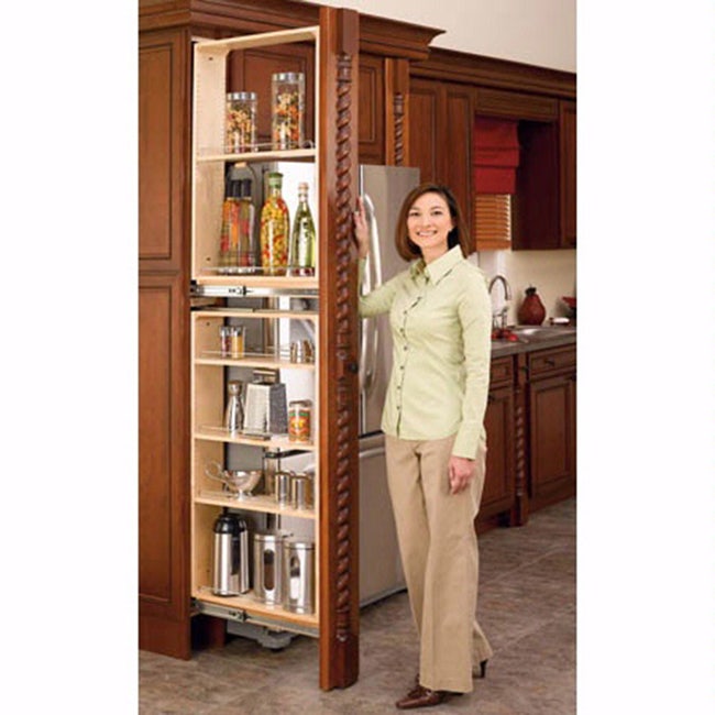 HOUSEHOLD ESSENTIALS Double-sided 2-Shelf Nickel Pantry Organizer