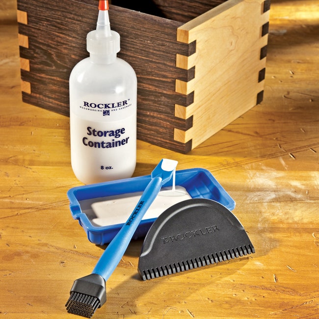 Rockler Silicone Glue Applicator Kit (3 Piece) - Glue Applicator Set  Includes Glue Brush, Glue Tray, & Glue Spreader – Rinse Woodworking Glue