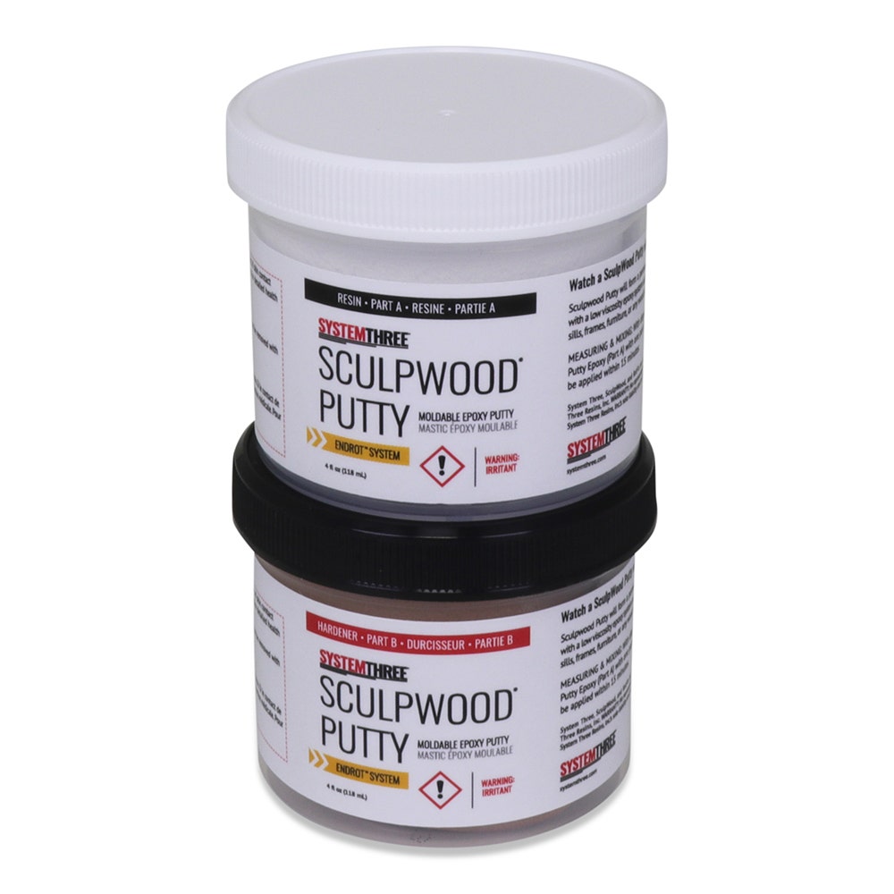 System Three SculpWood Paste Epoxy Wood Filler, 0.5 Gallon Kit