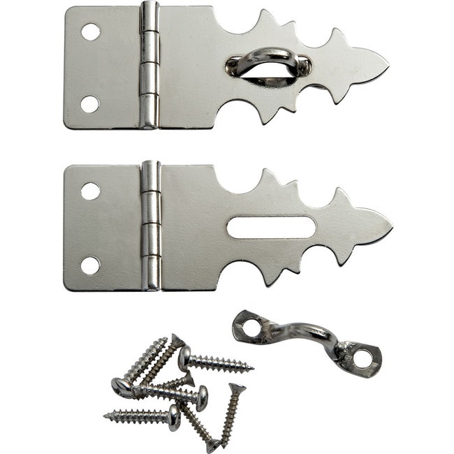 Nickel Decorative Jewelry Box Lock Hasps, Pair - Rockler Woodworking Tools