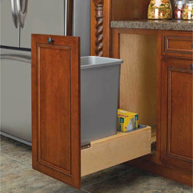 Rev-A-Shelf Single Pull Out Kitchen Cabinet 35 Qt Trash Can, 5349