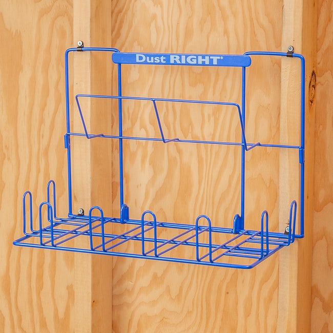 Simple rack holds all your vacuum accessories.