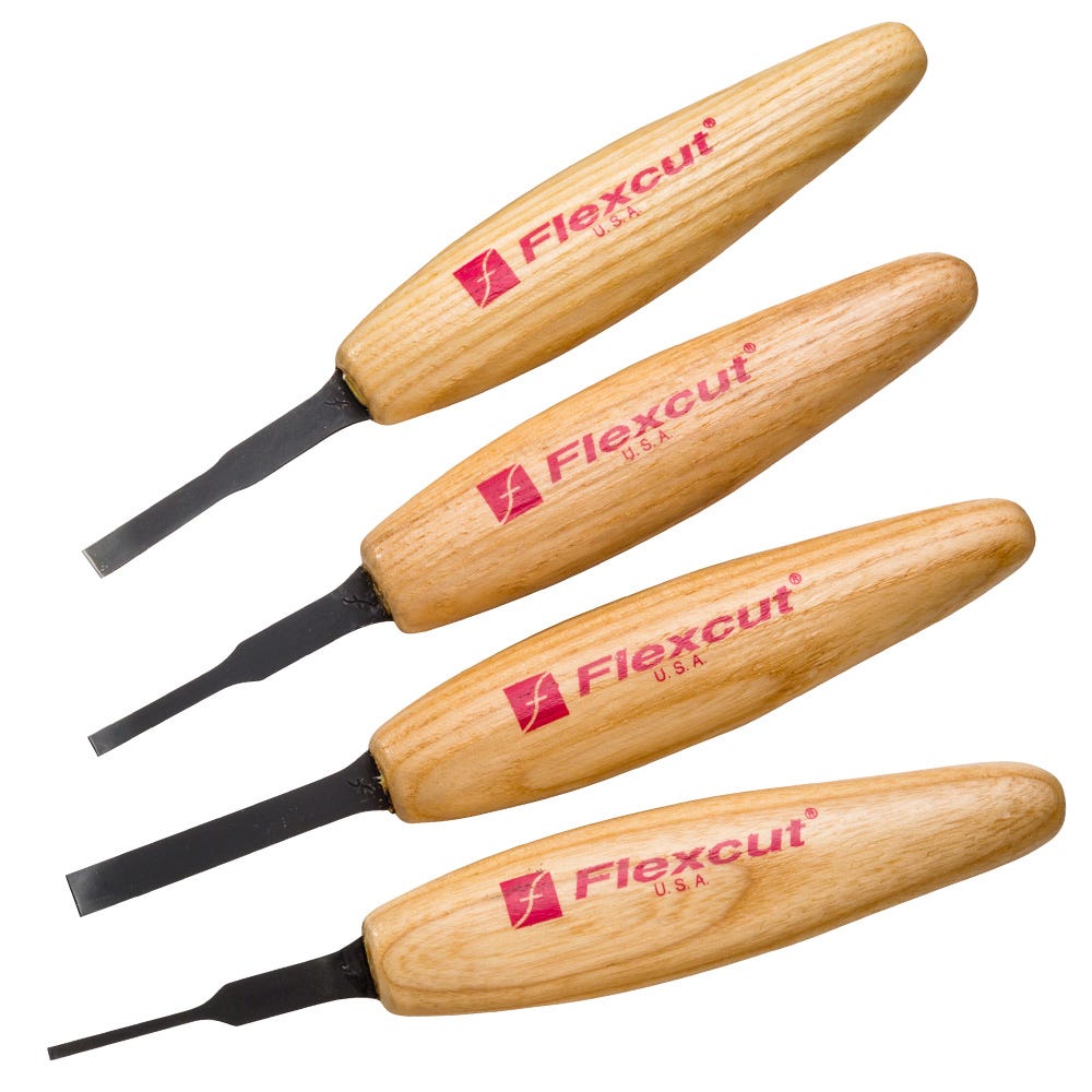 Flexcut 4 Piece Micro Chisel Carving Set Rockler Woodworking and