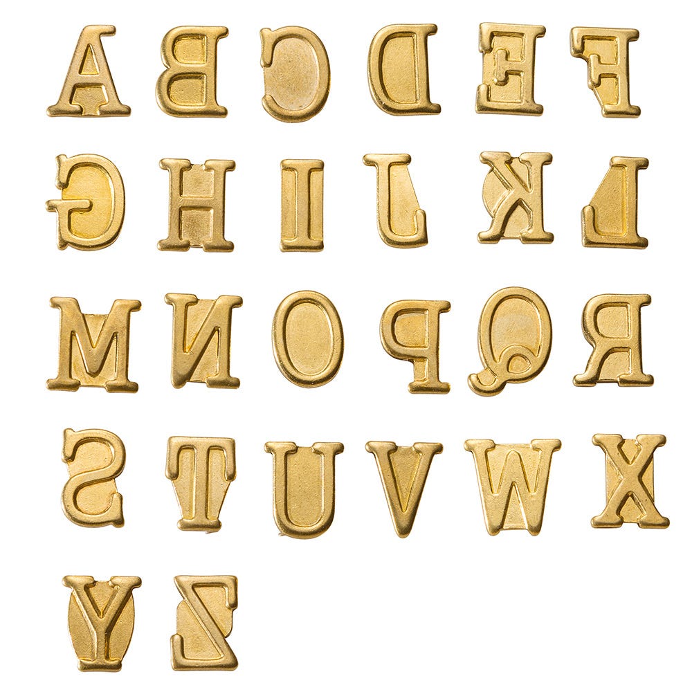 Pyrography alphabet store stamps