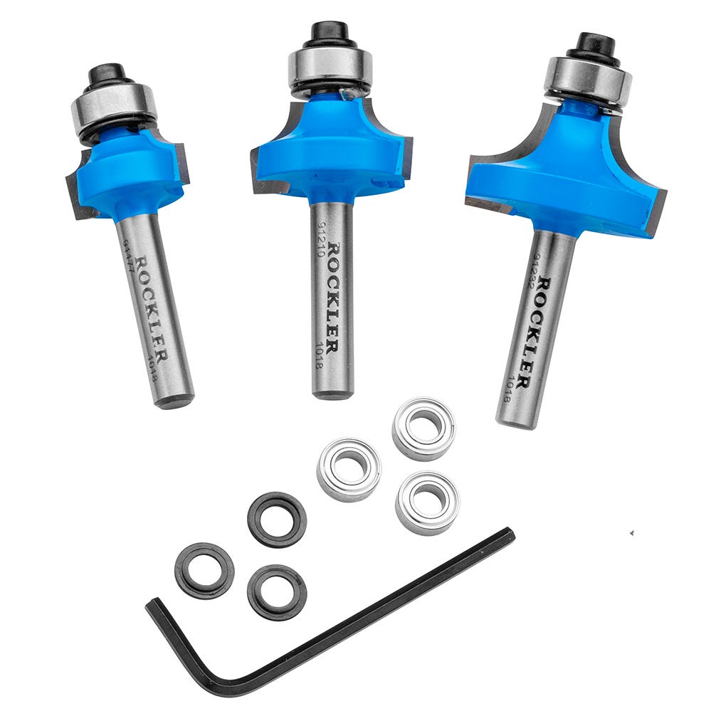 Round Over Beading Router Bit Set Rockler Woodworking and Hardware