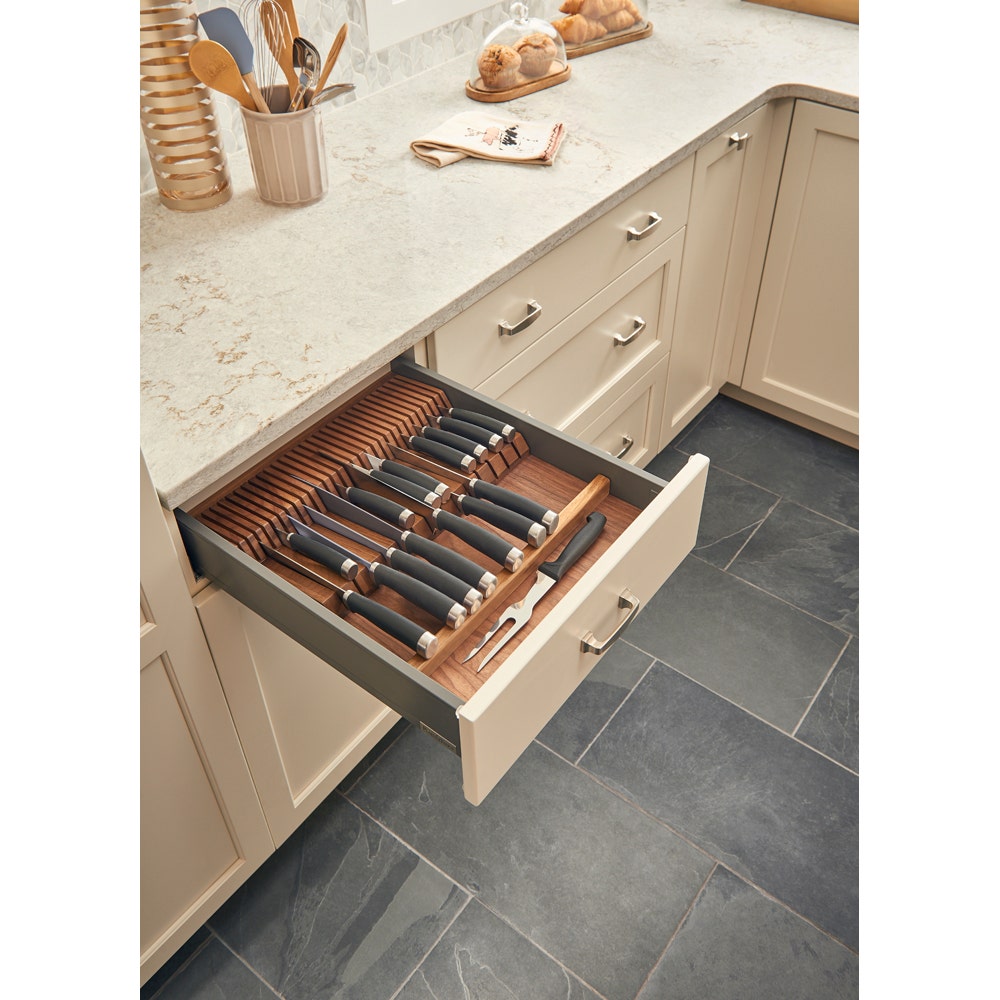 Rev-A-Shelf-Cut-To-Size Insert Wood Double Knife Block for Drawers
