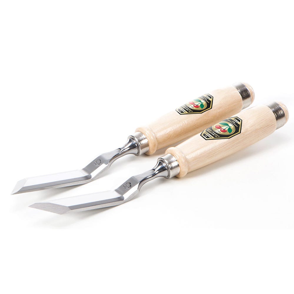 Two Cherries Cranked Skew Chisels Rockler Woodowrking and Hardware