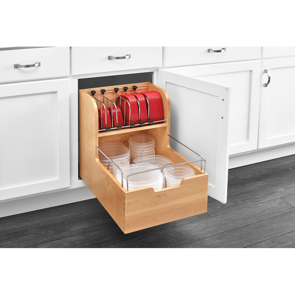 Kitchen Storage, Base Cabinet Pullout Food Storage Container Organizer with  Blumotion Soft-Close Slides, for 18 or 24 Base Cabinet by Rev-A-Shelf