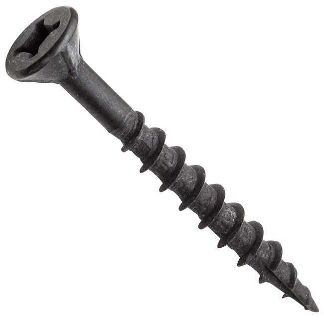 Centerline #8 x 1-1/2'' Flat Head Square X Self-Countersinking Fluted-Tip  Wood Screws, Black, 100-Pack