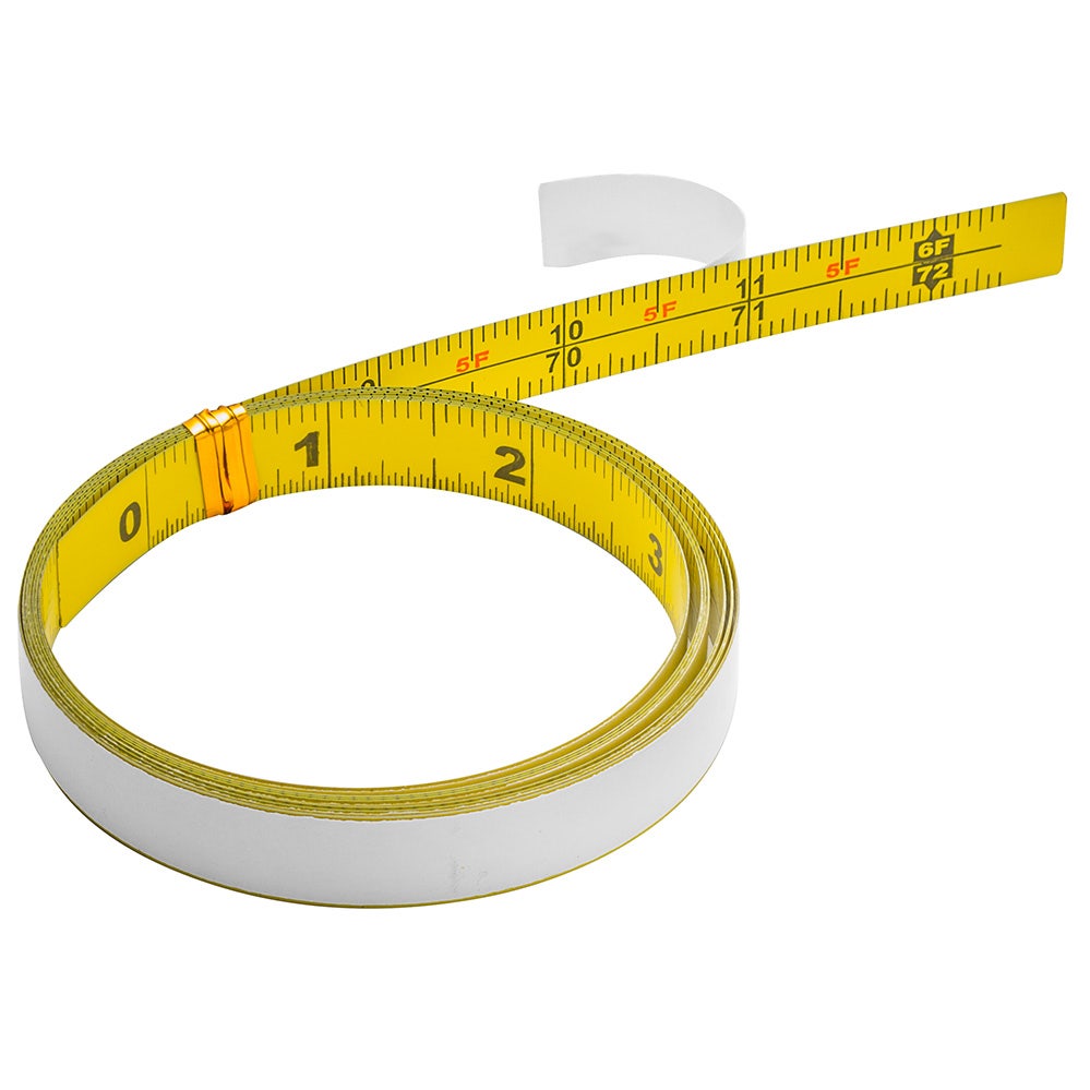 HARFINGTON Self Adhesive Tape Measure 400cm Metric Left to Right Reading  Sticky Measuring Tape Steel Workbench Ruler, Yellow