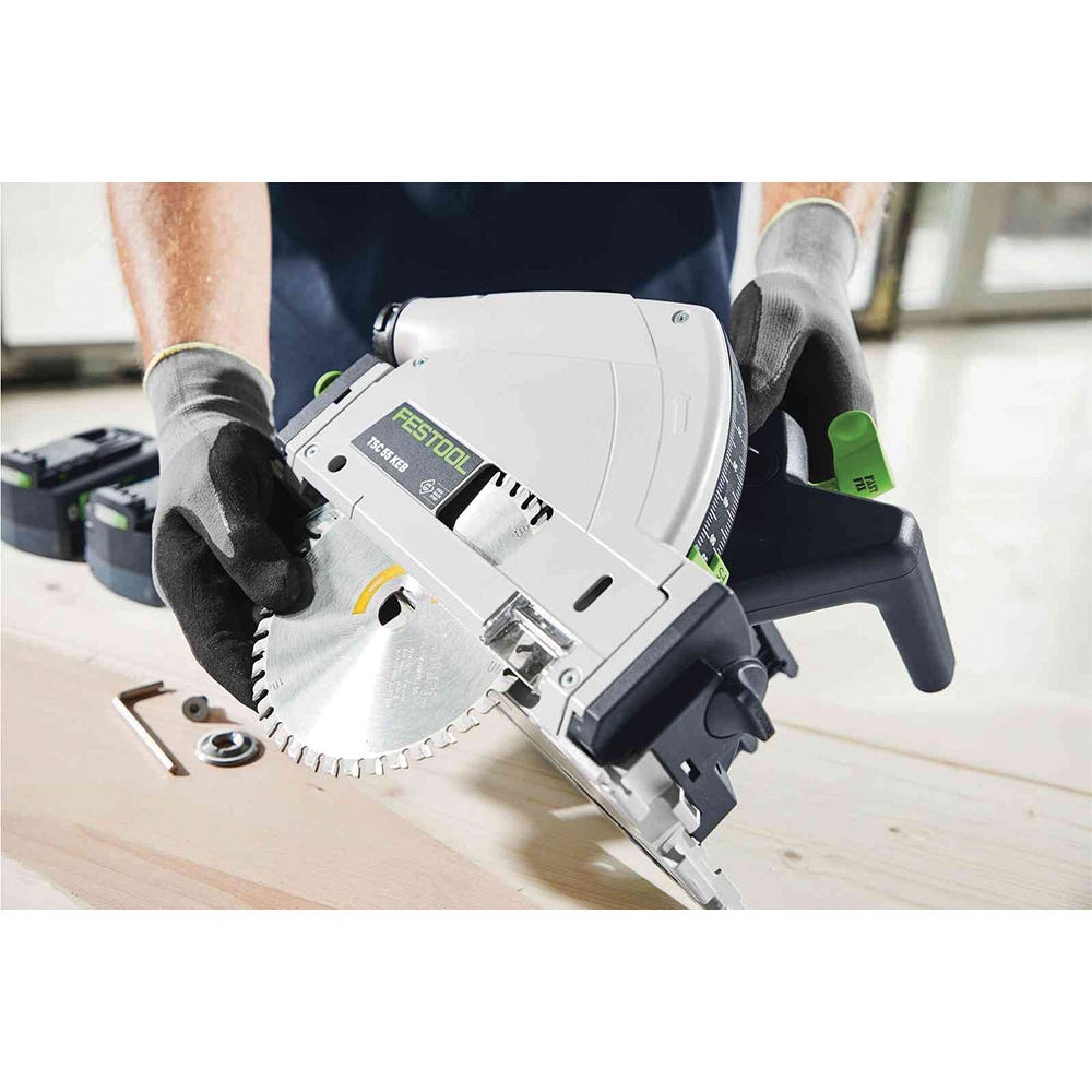 Festool Cordless Track Saw TSC 55 K with Kickback Stop and FS Guide Rail 577664 Rockler