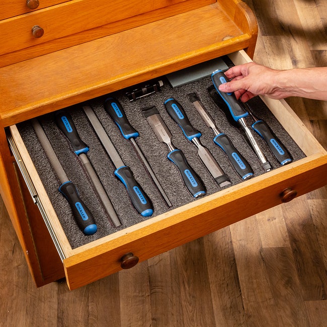 Hardwood Tool Chest Hobby Collection Organizer Storage Case 8 Drawer Lock  Key