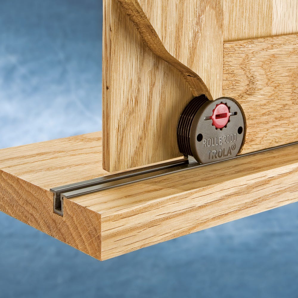 Sliding cabinet store door hardware