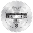 Freud LU91M012 12" x 72T Industrial Thin Kerf Sliding Compound Miter Saw Blade