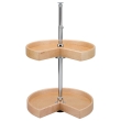 18" Kidney Shaped Lazy Susan Shelf Set, Natural Wood (LD-4NW-472-18-1)