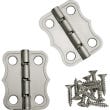 Decorative 90&deg; Stop Hinges, Nickel, Pair