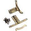 Small Solid Brass Quadrant Hinges, Antique Brass, Pair