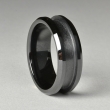 Black Ceramic Ring Core Blank, 8mm Wide, Size 9