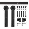 6' Keyhole Mini Rolling Door Hardware Kit for Furniture, Black