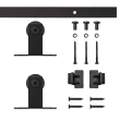 4' Top Mount Mini Rolling Door Hardware Kit for Furniture, Black