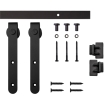 4' Rounded Stick Mini Rolling Door Hardware Kit for Furniture, Black