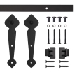 5' Spade Mini Rolling Door Hardware Kit for Furniture, Black