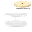18 in. Kidney Shape LD Polymer 3 Shelf Corner Lazy Susans - Almond