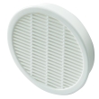 White Round Vent Grill, Fits 4'' Hole
