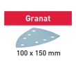 40-Grit 100x150mm Festool Granat Triangular Abrasive Sheets, 50-Pack (577542)