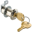 1-3/16" Long Cylinder Lock - Nickel, keyed alike
