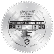 Freud LU91M010 10" x 60T Industrial Thin Kerf Sliding Compound Miter Saw Blade