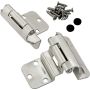 3/8" Inset Partial Wrap Hinges - Satin Nickel - pair