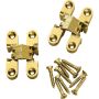 Satin Brass Soss Concealed Hinge, Wings measure 3/8" Wide x 1-11/16" Long for 1/2", SOSS #101