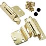 3/8" Inset Partial Wrap Hinges - Brass - pair