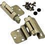 3/8" Inset Partial Wrap Hinges - Antique Brass - pair