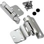 3/8" Inset Partial Wrap Hinges - Chrome - pair