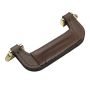 Dark brown Genuine Leather Handles, Brass Plated Finish Hardware