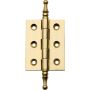 Polished Brass Finial Tip Hinges 2" L x 1-1/2" W