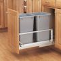 Double 27 Quart Pull-Out Waste Container, Metallic Silver (5349-1527DM-217)