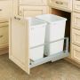 Double 35 Quart Pull-Out Waste Container, White (5349-18DM-2)