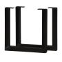 15''H U-Shaped Welded Steel Table Leg Set, Black