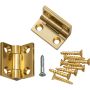 Brusso Solid Brass 3/4" L x 1/2" W Small Box Stop Hinges