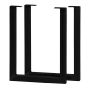 20''H U-Shaped Welded Steel Table Leg Set, Black