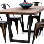 28''H V-Shaped Welded Steel Table Leg Set, Black