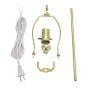 Make-A-Lamp Kit with Harp and Straight Rod, Brass