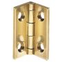 Brusso Solid Brass 1-1/4" L x 1/2" W Small Box Stop Hinges